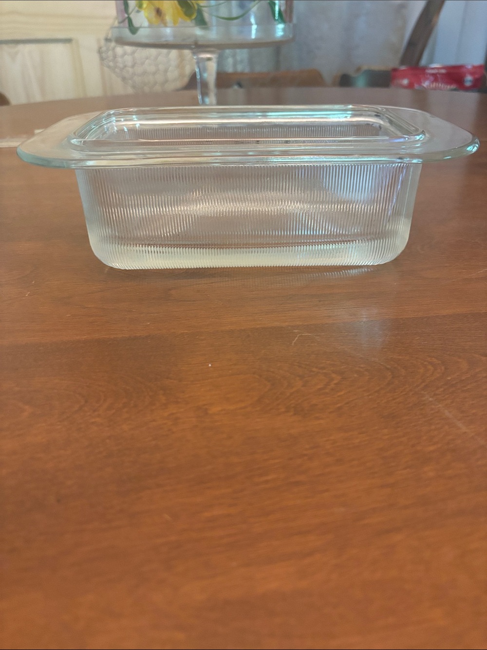 Vintage Heller Ribbed Glass Deep Loaf Pan MCM